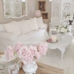 salotto bianco rose rosa