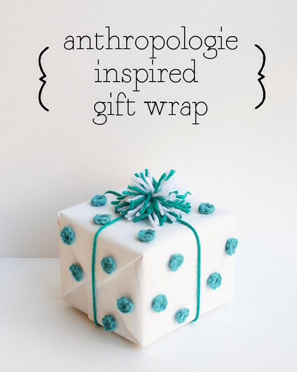 pacchetto con fiocco di lana shabby chic