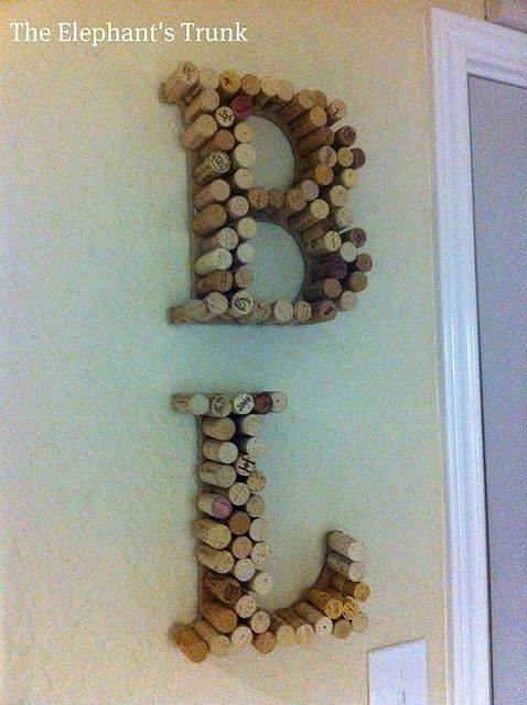 tappi di sughero come lettere decorative per pareti della casa shabby chic provenzale country