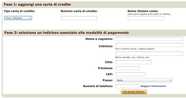 AMAZON AGGIUNGI AL CARRELLO