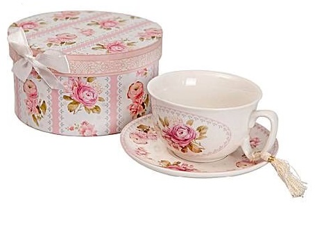 tazza decori rosa