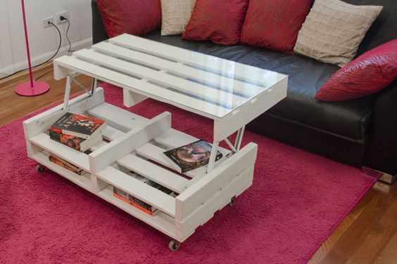 tavolino pallet bianco