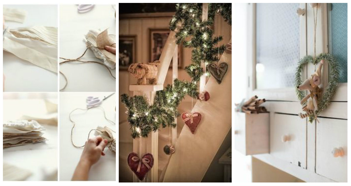 Ghirlande e altre decorazioni natalizie super Shabby Chic - Arredamento