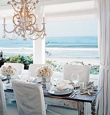 tavolo pranzo fiori mare