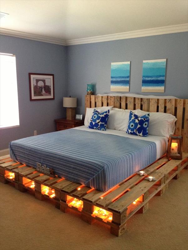 letto pallet candele