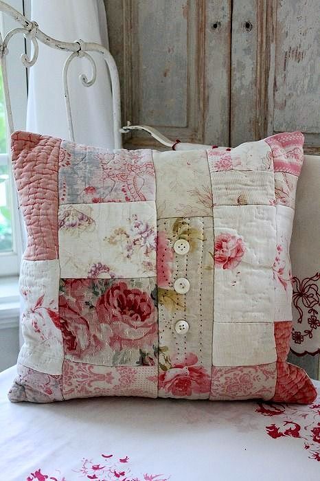 cuscino patchwork rosso