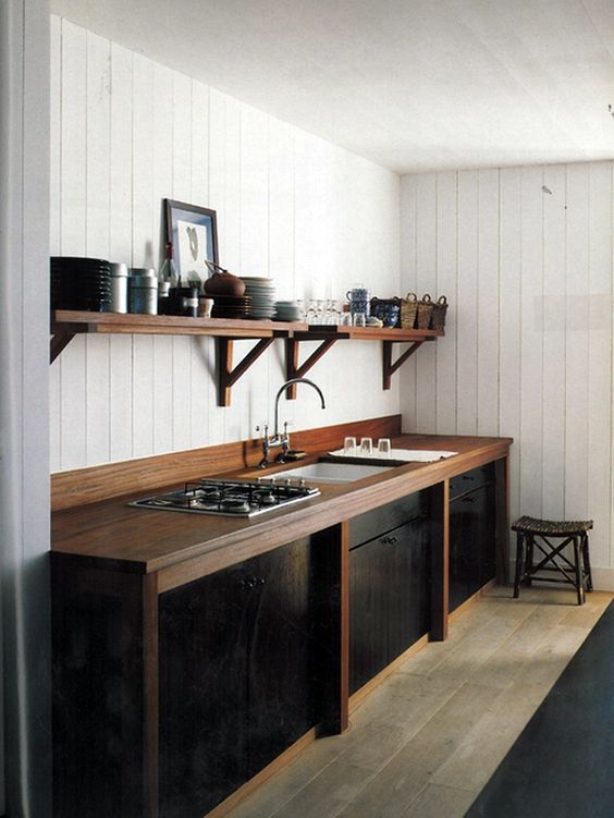 cucina legno nero