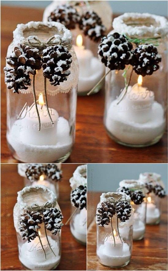 candele barattoli neve